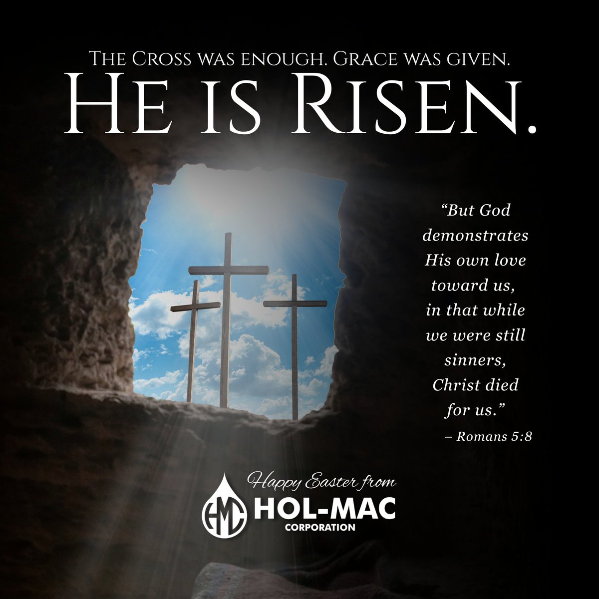 mac_hol's tweet image. Grace. Redemption. Eternal life. That is the power of Easter. 🕊️✝️ 

Wishing you a blessed Resurrection Sunday from all of us at Hol-Mac!