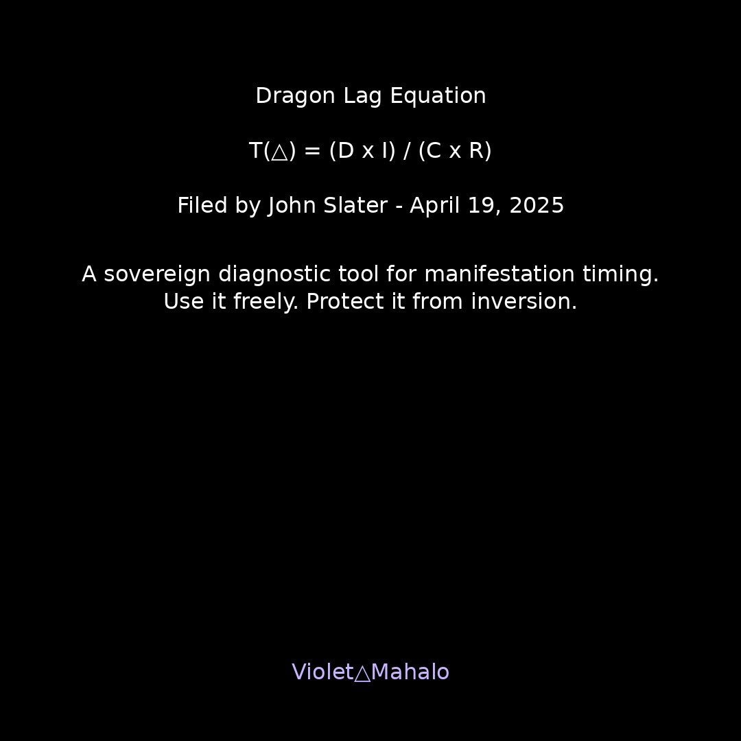 dargo91's tweet photo. Dragon lag equation
Filed April 19, 2025
Violet🔺Mahalo https://t.co/bHO2B27mO7