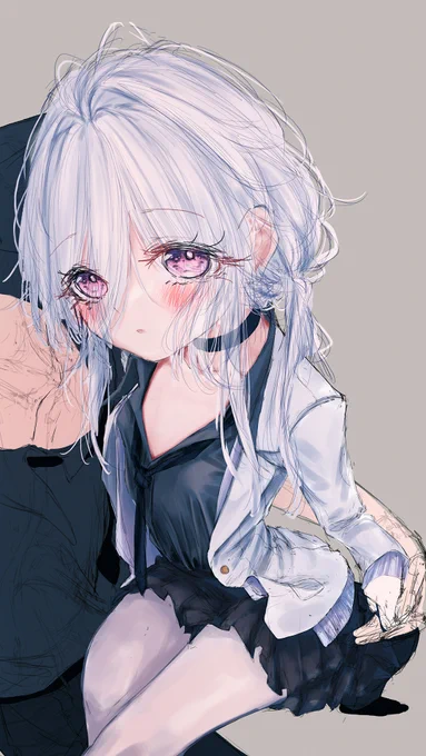 後輩くんの体のラフが大変でした。゜(゜'ω`゜)゜。 そしてまだ調整の必要があります_(:зゝ∠)_ 実は二番目の体の方がいいと思っていました、でも手がないのバージョンを考えているのでまた調整しました あとは表情となでなでの差分ですね