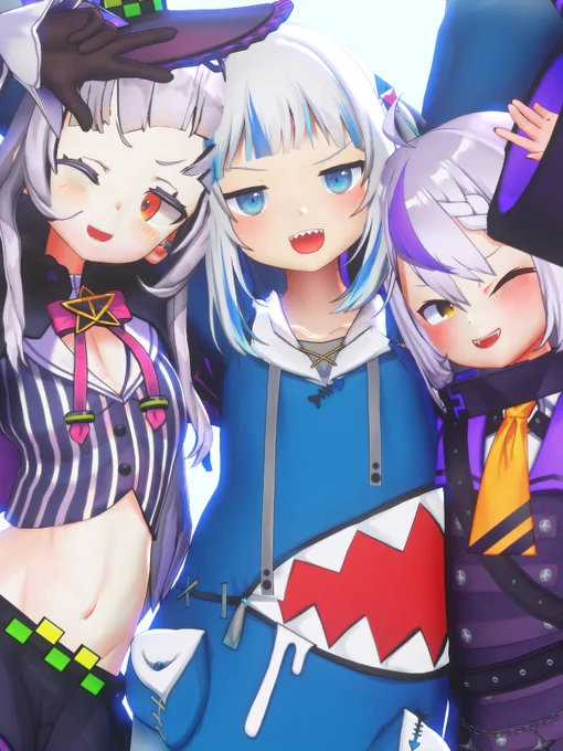 Holo Kids #gawrt #laplus_artdesu #シオンの書物 #紫咲シオンMMD © 2016 cover corp.