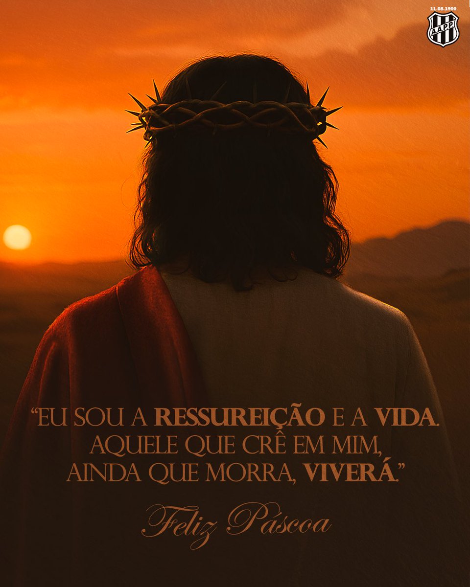 aapp_oficial's tweet photo. BOM DIA, NAÇÃO!! 🤍🦍

Páscoa significa renascimento. Que a fé, o amor e compaixão sejam os maiores presentes nesta data tão especial! 

#FelizPáscoa #PontePreta https://t.co/ynHTHAxF71