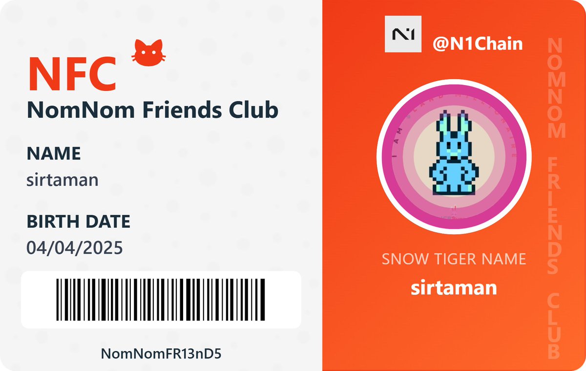 hilokulo78's tweet photo. Just claimed my NomNom ID from @NomNom_N1 on @N1Chain!
Feels good to be early 😎
Generate yours now:
🔗 https://t.co/NM2sPiwXqe
(Use PC or Android device)
#Web3Community #NomNomID https://t.co/aZEaqVLIZ8