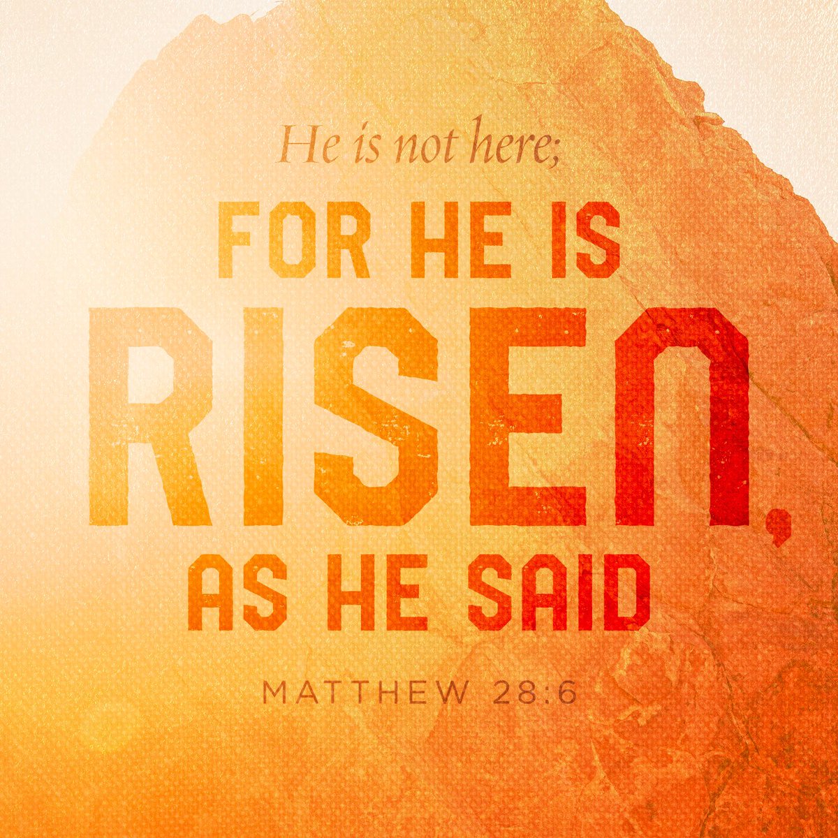 "He is not here; he has risen, just as he said. Come and see the place where he lay." 
— Matthew 28:6