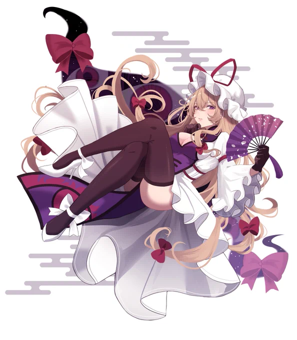ヤス様()からのご依頼で痛車のフロント用に八雲紫の立ち絵を描かせて頂きました! 5月の春例会場で実際に痛車が展示されているそうなのでぜひ足を運んで見てください!!