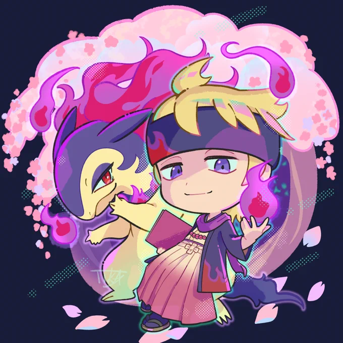 マツバ (アカデミー)&バクフーンの ふぁんあーとです#ポケマスEX  fan art 