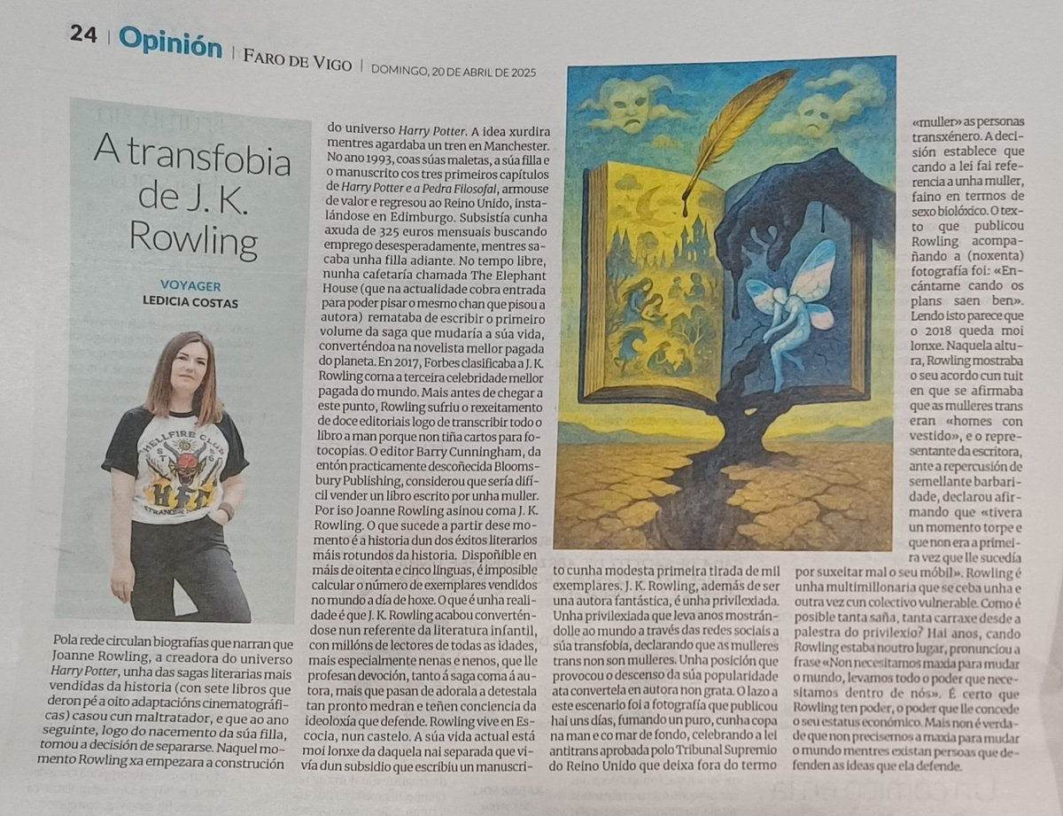 E @lediciacostas é autora galega que põe o privilégio da sua voz nas causas justas.

#otranséreal