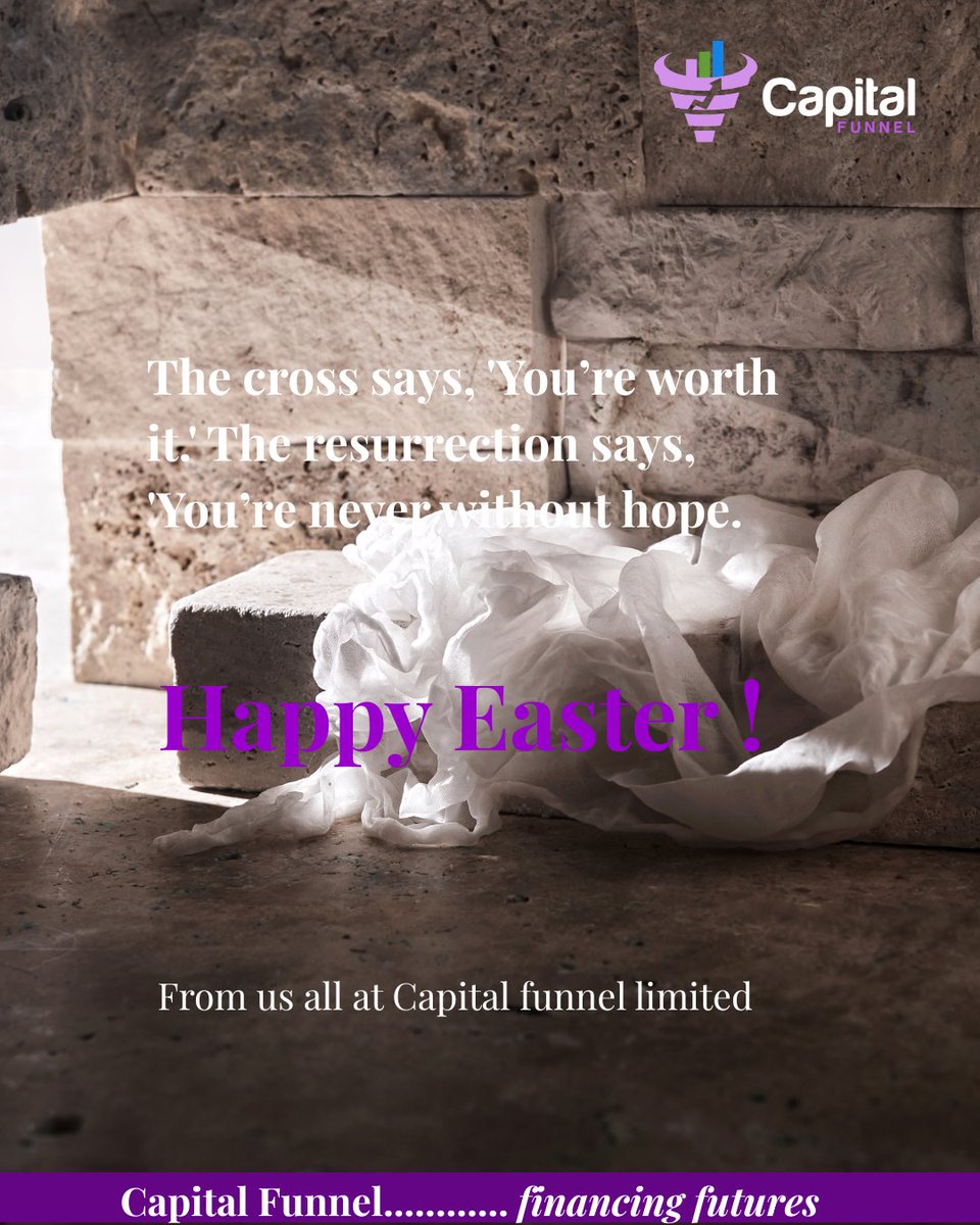 Capitalfunnel's tweet photo. Happy Easter!

with love
Your best financing partner!

#capitalfunnelltd #hehasrisen #HappyEaster2025 https://t.co/w0EH4RDz5h