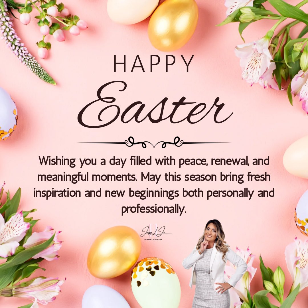 jessyljo's tweet photo. #HappyEaster!
Wishing you a day filled with peace, renewal, and meaningful moments. May this season bring fresh inspiration and new beginnings both personally and professionally. https://t.co/VCfU5m4ziU
