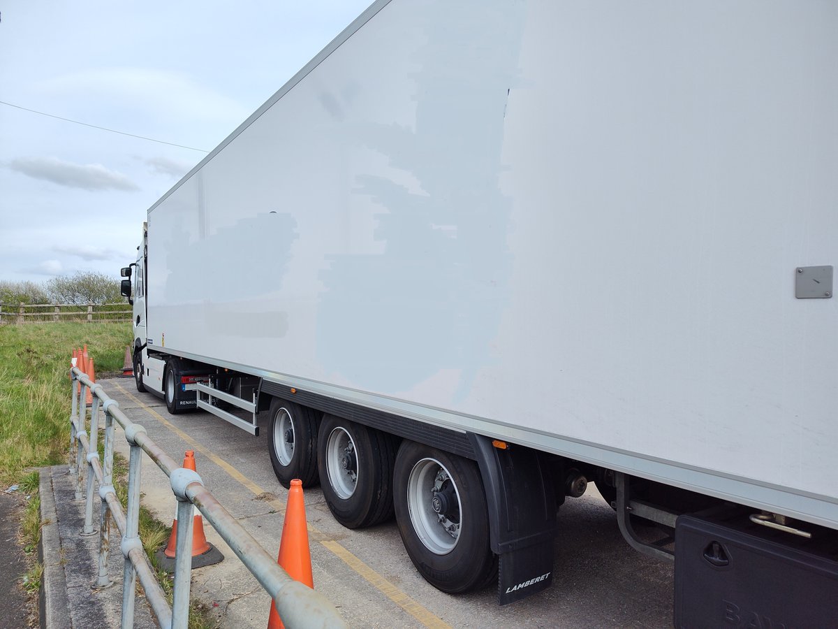 The driver of this HGV was stopped on the M62 near Manchester, Tachograph examination showed three separate two week driving offences in excess of the statutory 90hrs driving.  Fined £600.  #CVU