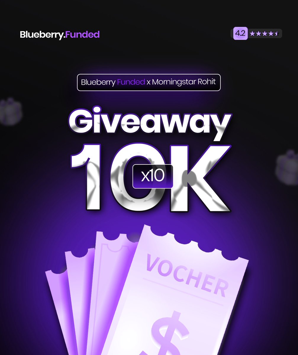 Rohit Kumar (@mstarrohit) on Twitter photo 💰10 x $10,000 Funded Account Giveaway💰
1️⃣ Sign Up (Mandatory) - blueberryfunded.com/?utm_source=af…
2️⃣ Follow - <a href="/MSTARROHIT/">Rohit Kumar</a> & <a href="/BlueberryFunded/">Blueberry Funded</a>
3️⃣ Retweet & Tag 3 Friends in Comment 💰10 x $10,000 Funded Account Giveaway💰
1️⃣ Sign Up (Mandatory) - blueberryfunded.com/?utm_source=af…
2️⃣ Follow - <a href="/MSTARROHIT/">Rohit Kumar</a> & <a href="/BlueberryFunded/">Blueberry Funded</a>
3️⃣ Retweet & Tag 3 Friends in Comment