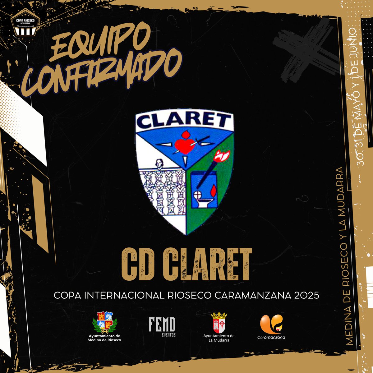 🏆⚽️ ¡Desde Segovia llegan los chicos del <a href="/cdclaretsegovia/">CD Claret Segovia</a>! Un clásico del Fútbol Base segoviano que llega a Medina de Rioseco y La Mudarra para disputar por primera vez la Copa Internacional Rioseco <a href="/Caramanzana/">caramanzana</a>.

¡Bienvenidos! 

#CopaRioseco #MedinaDeRioseco #LaMudarra