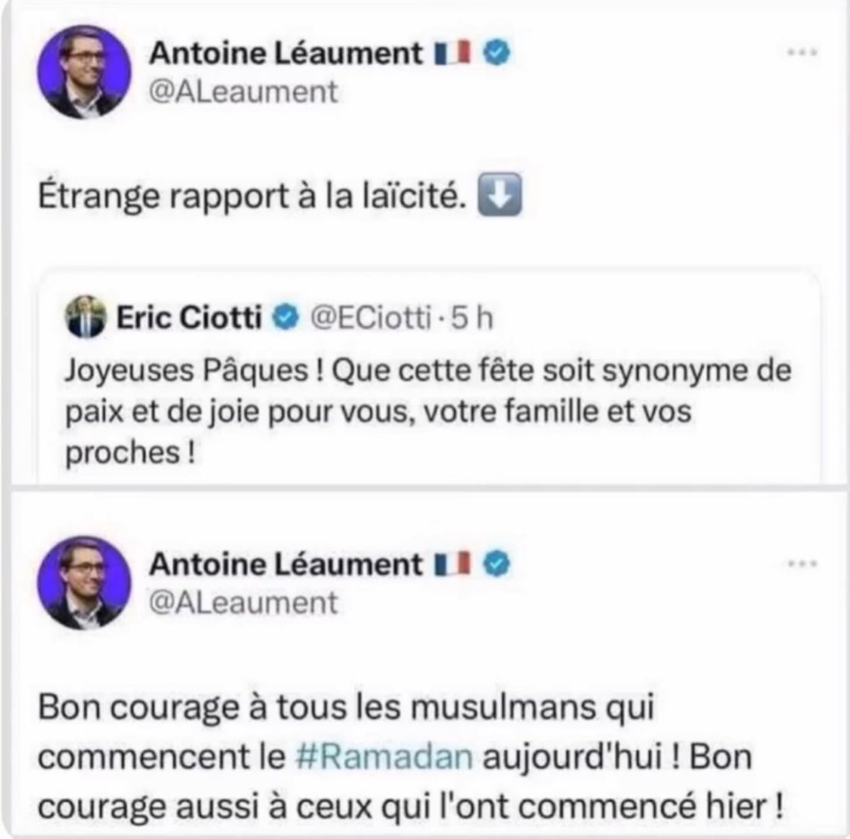 LBleuBlancRouge's tweet photo. En ce jour de Pâques, toujours bon de ressortir les belles œuvres des cloches de la France Insoumise. 🔔🙃 https://t.co/2vSCnp6Rpg
