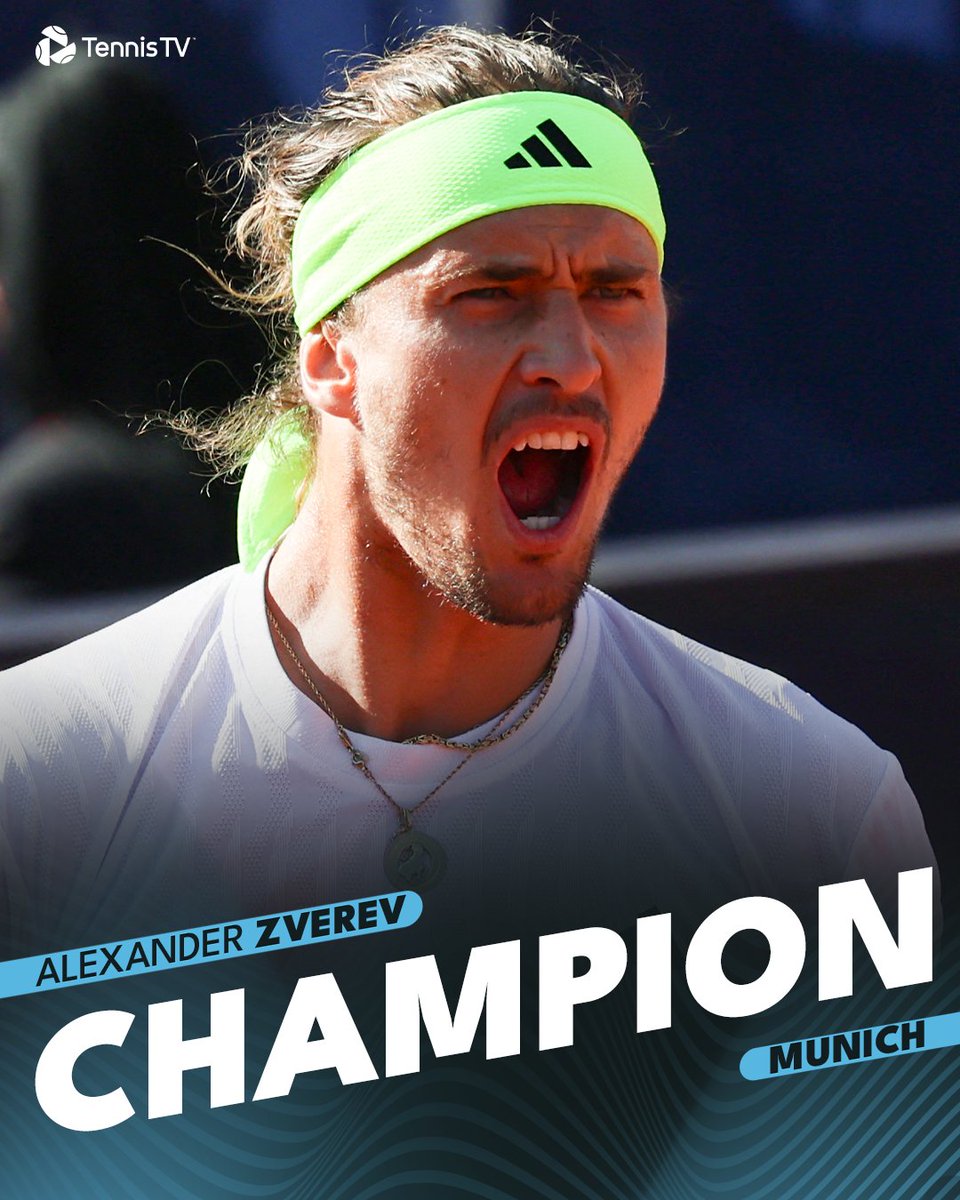 Tennis TV (@tennistv) on Twitter photo ZVEREV MAKES IT A HATRICK IN MUNICH 🔥
<a href="/AlexZverev/">Alexander Zverev</a> defeats Shelton 6-2 6-4 to claim the title!
#BMWOpen ZVEREV MAKES IT A HATRICK IN MUNICH 🔥
<a href="/AlexZverev/">Alexander Zverev</a> defeats Shelton 6-2 6-4 to claim the title!
#BMWOpen