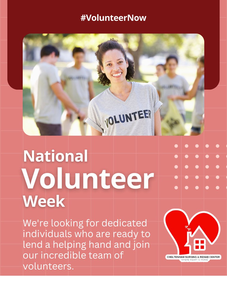 cheltenham1972's tweet photo. This National Volunteer Week, we celebrate those who give their time to bring smiles to our residents. 💙 Your kindness and dedication make a world of difference. Thank you for all you do! #VolunteerAppreciation #GivingBack https://t.co/c8dudgJLBY