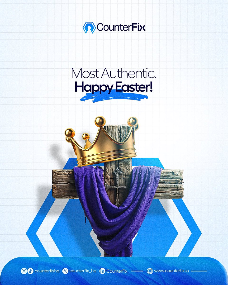 counterfix_hq's tweet photo. Happy Easter from all of us at CounterFix💙
.
.
.
#CounterFix #Authentication #blockchain #solutions  #NoToFake #health #Abuja #Lagos #Nigeria #manufacturing #retail #skincare #cosmetics #food #drinks #pharmaceuticals #business https://t.co/kycN0DbbUe