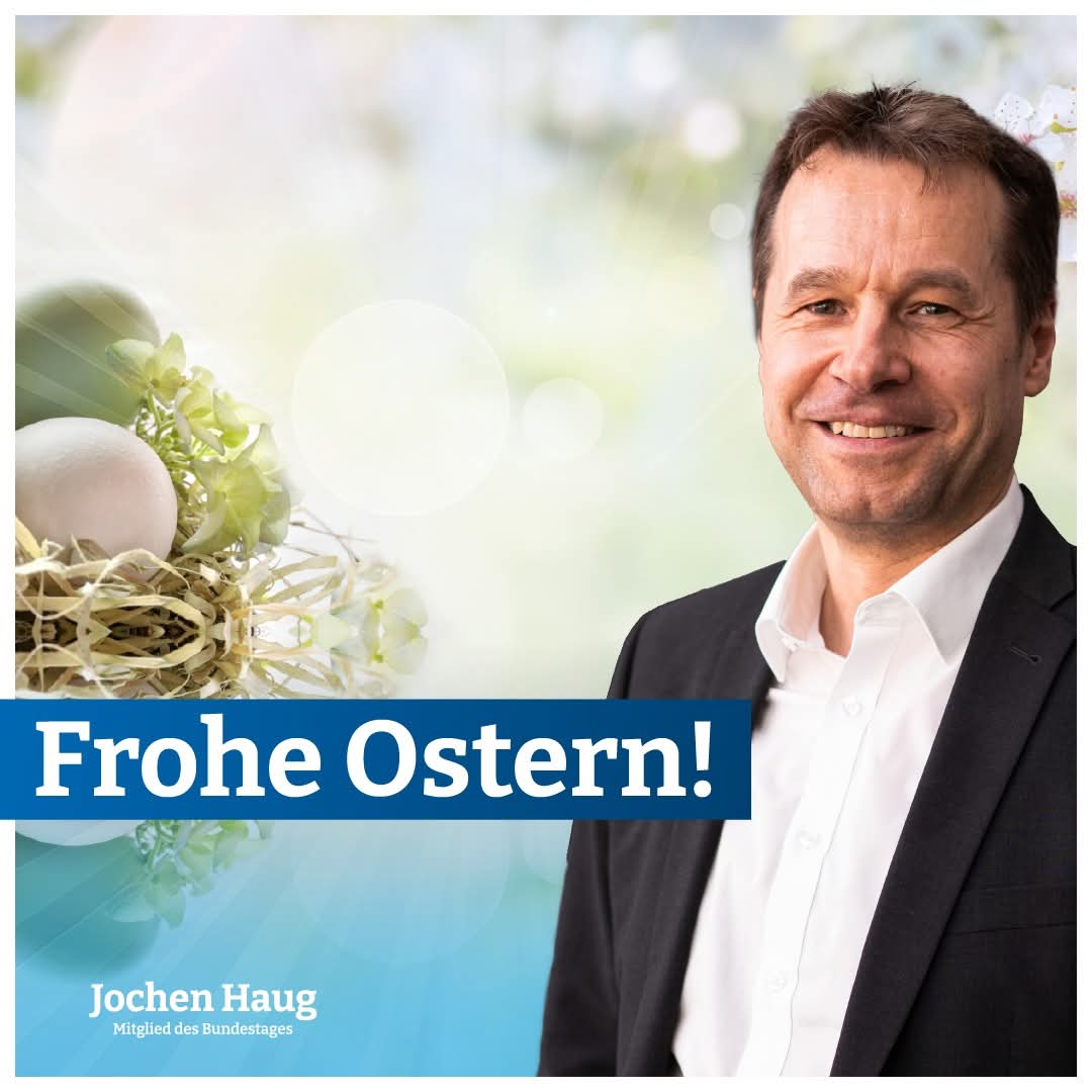 Ich wünsche Ihnen und Ihren Liebsten ein besinnliches und hoffnungsvolles Osterfest und erholsame Feiertage.