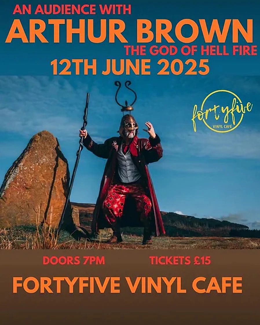The Strange Brew (@strangebrewpod) on Twitter photo Join me on 12 June at the FortyFive Vinyl Café York <a href="/fortyfiveuk/">FortyFive Vinyl Café • York</a> as Arthur Brown <a href="/GodofHellFire5/">God of Hell Fire</a> takes us on a journey through his life in music, sharing vivid stories from decades of fearless creativity and genre-defying performances fortyfiveuk.com/events/an-audi… Join me on 12 June at the FortyFive Vinyl Café York <a href="/fortyfiveuk/">FortyFive Vinyl Café • York</a> as Arthur Brown <a href="/GodofHellFire5/">God of Hell Fire</a> takes us on a journey through his life in music, sharing vivid stories from decades of fearless creativity and genre-defying performances fortyfiveuk.com/events/an-audi…