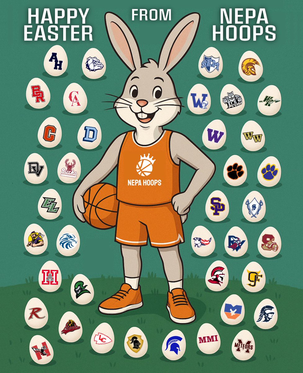 HAPPY EASTER FROM NEPA HOOPS! 🐰🏀

Wishing a joyful day to all who celebrate—may it be filled with family, faith, and maybe even a few buzzer-beaters in the driveway! 🤞

🐣 We’re proud to serve and spotlight all 39 District 2 schools across the region.

Thank you for being part