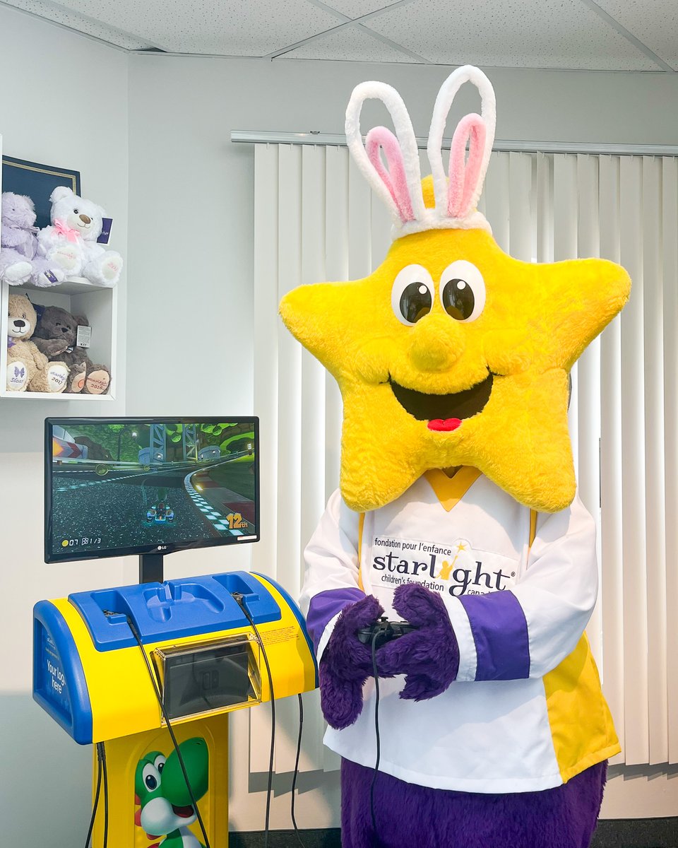 Hoppy Easter from Starry &amp; Starlight Canada! 🐰✨ This Easter, give an egg-stra special gift—the gift of play to a hospitalized child in your community. 🎁 Pick your hospital, choose your program, and make the difference you want to see at: starlightcanada.org/hospital-wishl…. #HappyEaster