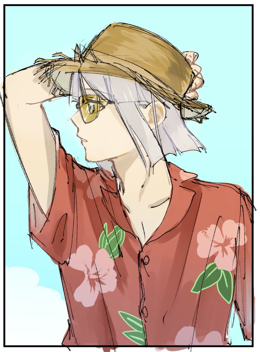 oimo_su's tweet photo. 最近暑かったから麦わら帽子被ってるバカンスイザ描きたくなっちゃった https://t.co/mAuq41TmmW