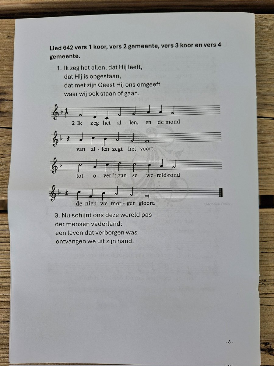 MachielLock's tweet image. Vanmorgen op deze Eerste Paasdag 2025 ben ik voorgegaan in een dienst waarvan ik de liturgie bij dit bericht toevoeg. We hebben in deze dienst paasliederen gezongen. U kunt deze liederen ook zingen. Dat beveel ik u van harte aan, om zo de opstanding van Jezus te bezingen. (2/3)