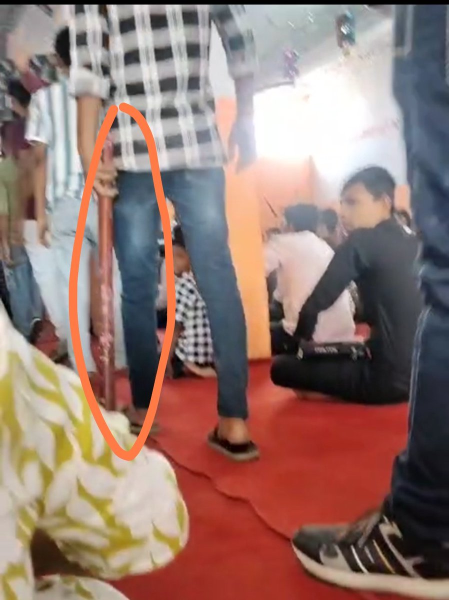 BrethrenIndia's tweet photo. Hindutva extremists storm a private church property armed with lathis, knives, and iron kadas—intimidating women and children during worship. And where is the police? Standing outside, enabling lawlessness instead of upholding law and order. https://t.co/Wea6SVUkCy