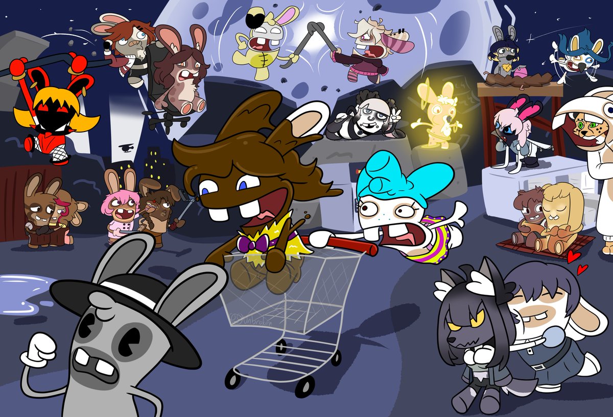 Happy Easter!!!
Now the moment you all been waiting, the group drawing!
And the twist is, this was a Raving Rabbids themed art this whole time. I'll do a thread to properly credit which characters is who
