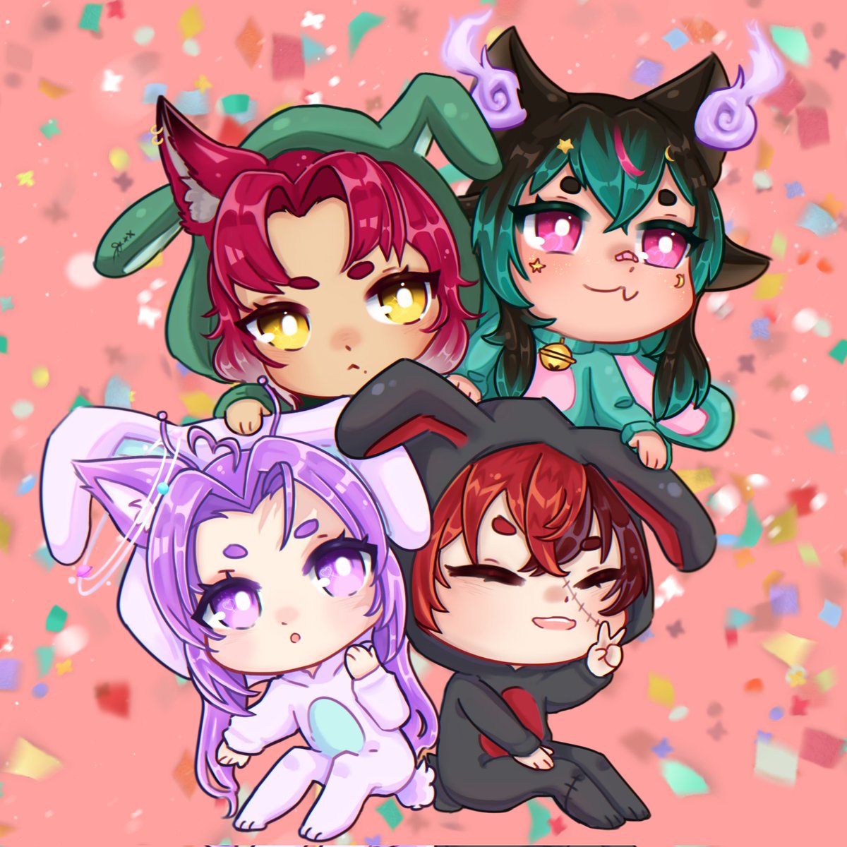 purple0riginal's tweet photo. ₍ᐢ. .ᐢ₎₊♡ HAPPY EASTER SUNDAY⊹₍ᐢᐢ₎ ᰔᩚ
This cool bunny squad wishes you all a             💐🌷.•*¨`*•.¸🐰
╔ೋ════════╗
 ೋ ೋ 🌸ℍ𝕒𝕡𝕡𝕪 𝔼𝕒𝕤𝕥𝕖𝕣🌸🐣
╚═══ ೋ══╝🥚🐥.•
@cougachu @Virtual_HuskyVT @ProTd1zzle @purple0riginal 
Art 🎨 @LalateaVT https://t.co/Dgr4JUglhX