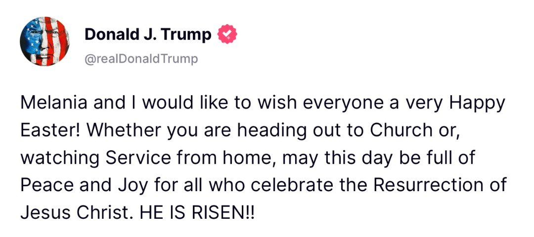 AlixG_2's tweet photo. This is how a President addresses his people in a Christian Nation.
He has risen🙏 https://t.co/sWoHGb0AKt