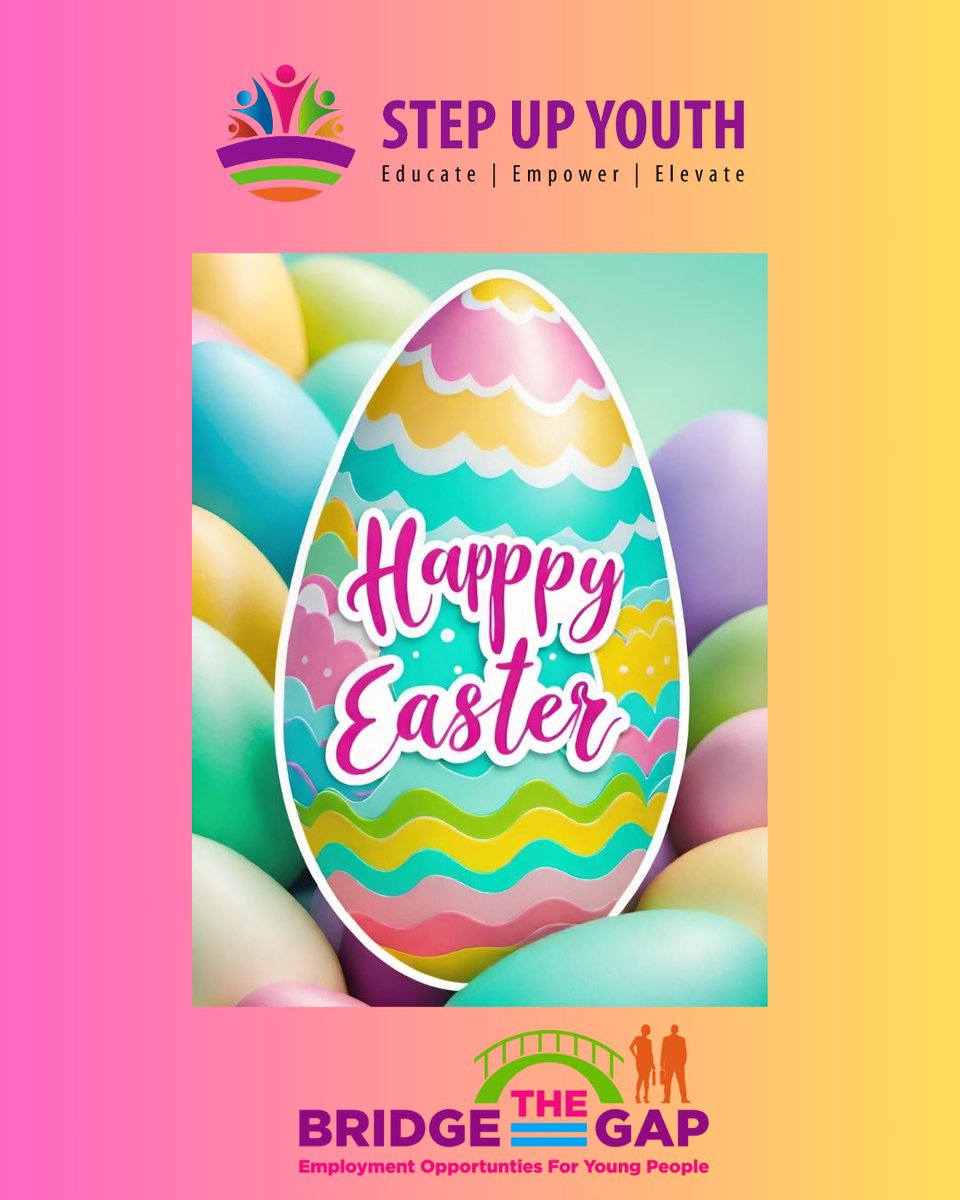 StepUpYouthUK's tweet photo. Step Up Youth extends warm Easter wishes to our valued partners, dedicated volunteers, generous funders, inspiring participants, vibrant community, and hardworking staff. Your continued support and commitment make everything we do possible. Wishing you all a joyful Easter season https://t.co/s4Ik6Zs0qk