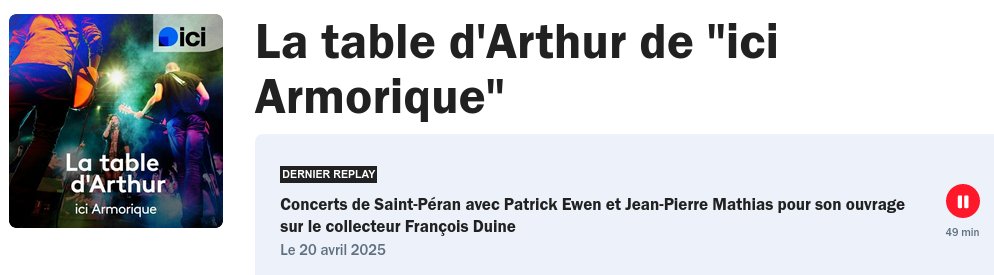 mat60gire_22's tweet photo. en 2ème partie de La table d'Arthur de "ici Armorique" : Vincent Morel &amp; Jean-Pierre Mathias pour l'ouvrage sur le collecteur de traditions populaires François Duine "Contes, légendes, chansons et « Notes de folk-lore »

https://t.co/p5xMJAURXu https://t.co/Ysmy1TnbL0