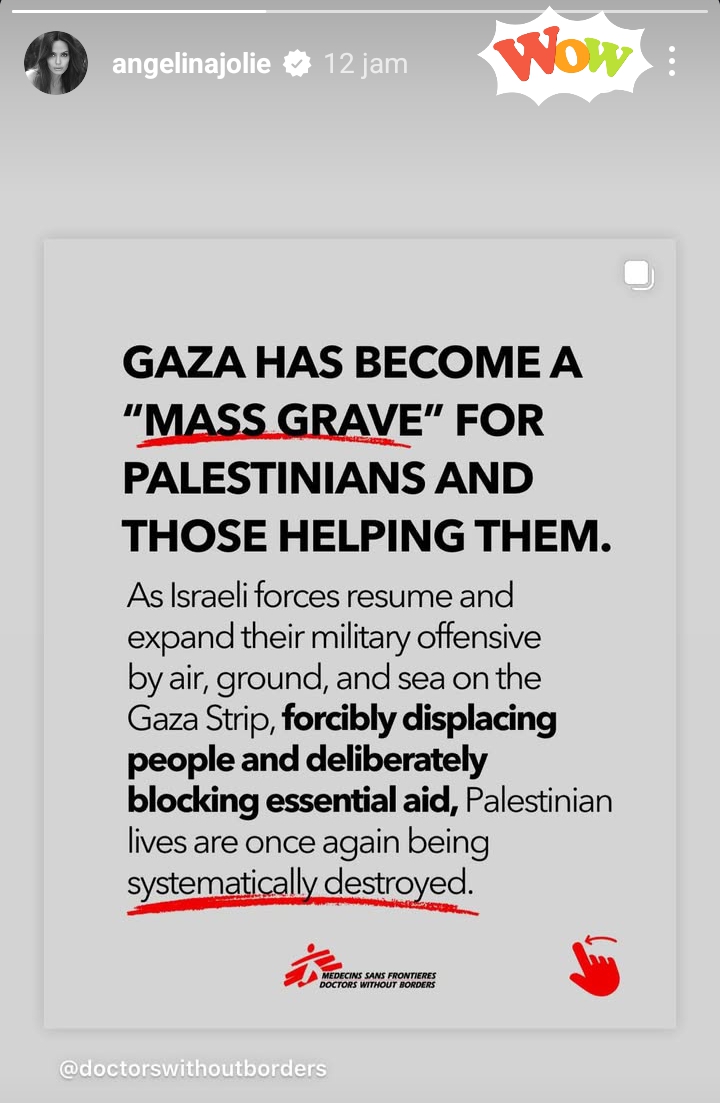 Angelina Jolie Speaks out for Palestine on her Instagram 🥹🫶🏻 wst