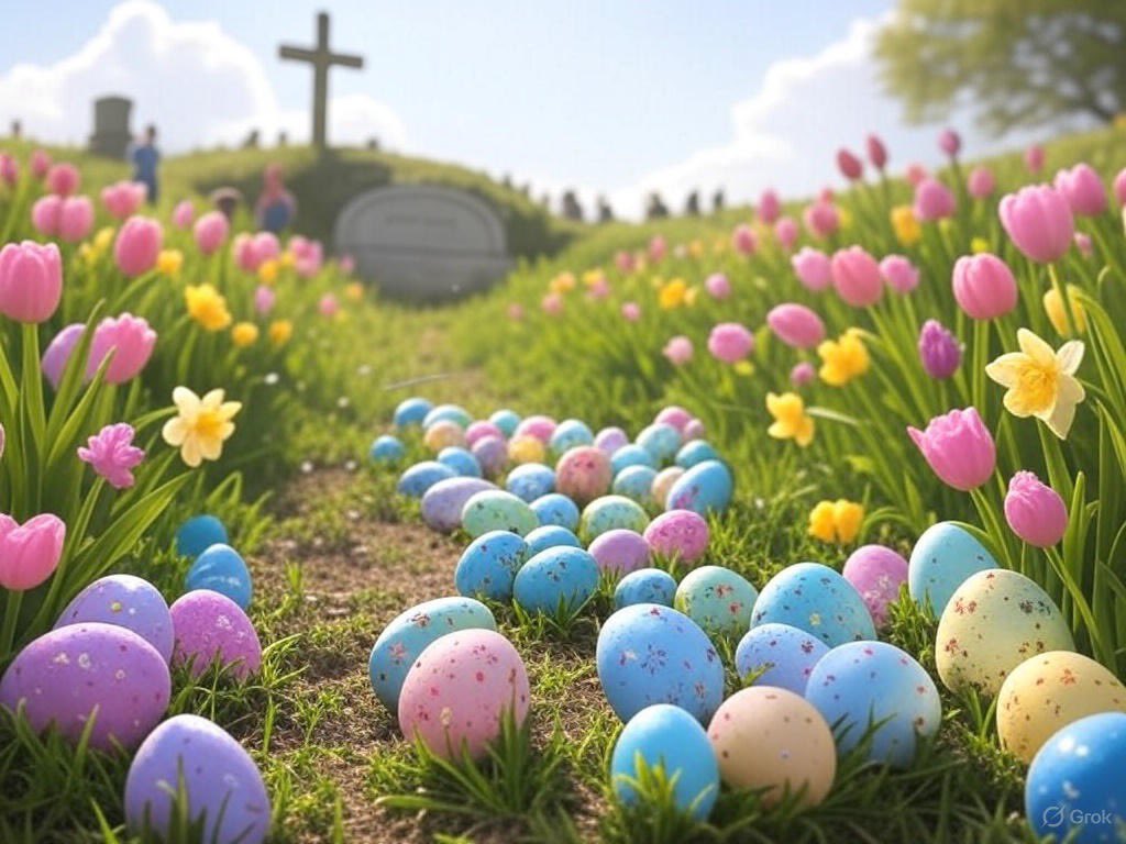 He is risen! 🌸 On this sacred Easter morning, let’s rejoice in the miracle of Christ’s love and the promise of eternal hope. Share a moment of gratitude that fills your heart today. ✝️ #Easter2025 #HeIsRisen #ResurrectionSunday2025