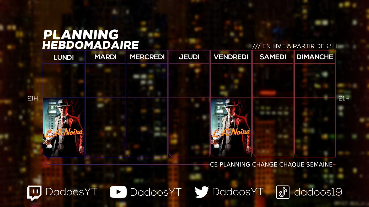 DadoosYT's tweet photo. On se retrouve demain et vendredi les amis pour la suite de L.A Noire et peut-être Samedi si on l'a pas fini d'ici là ;)
#Twitch #LANoire https://t.co/IFaI3UX2C3