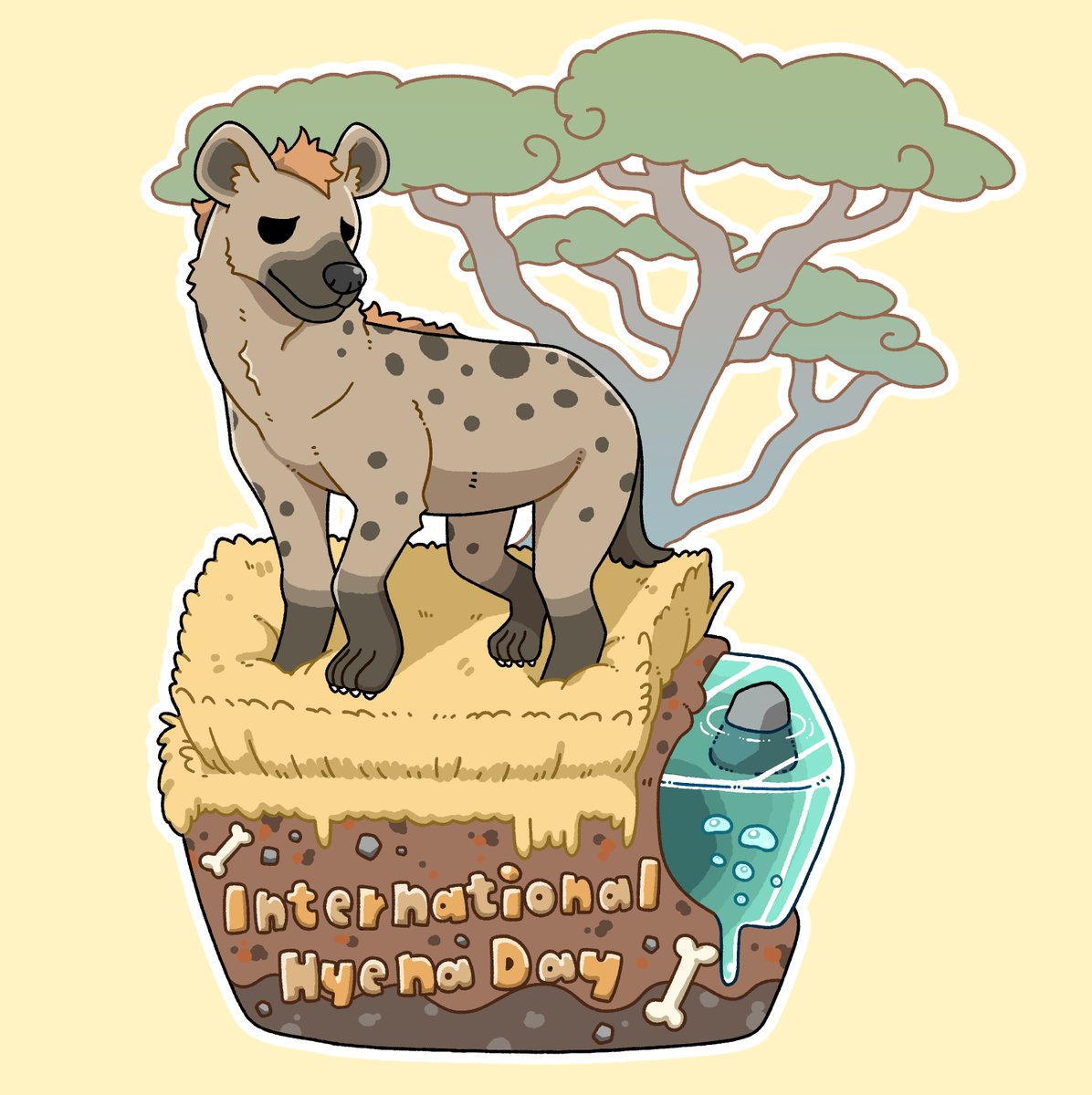 もうすぐ「世界ハイエナの日」！(4/27)
画像は去年描いたイラスト🤟