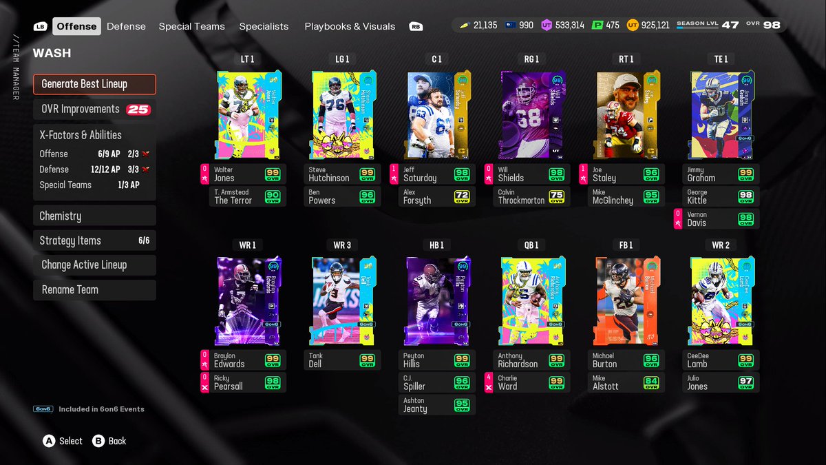 1stActionHero's tweet photo. @SwiftYouTube_ @SlayiNSlays @TheActualCC 

My squad after the eggs opened. Still have a number of dupes to sell off once the system gets fixed. #madden25 @EASPORTS_MUT https://t.co/ierpyYfDWj