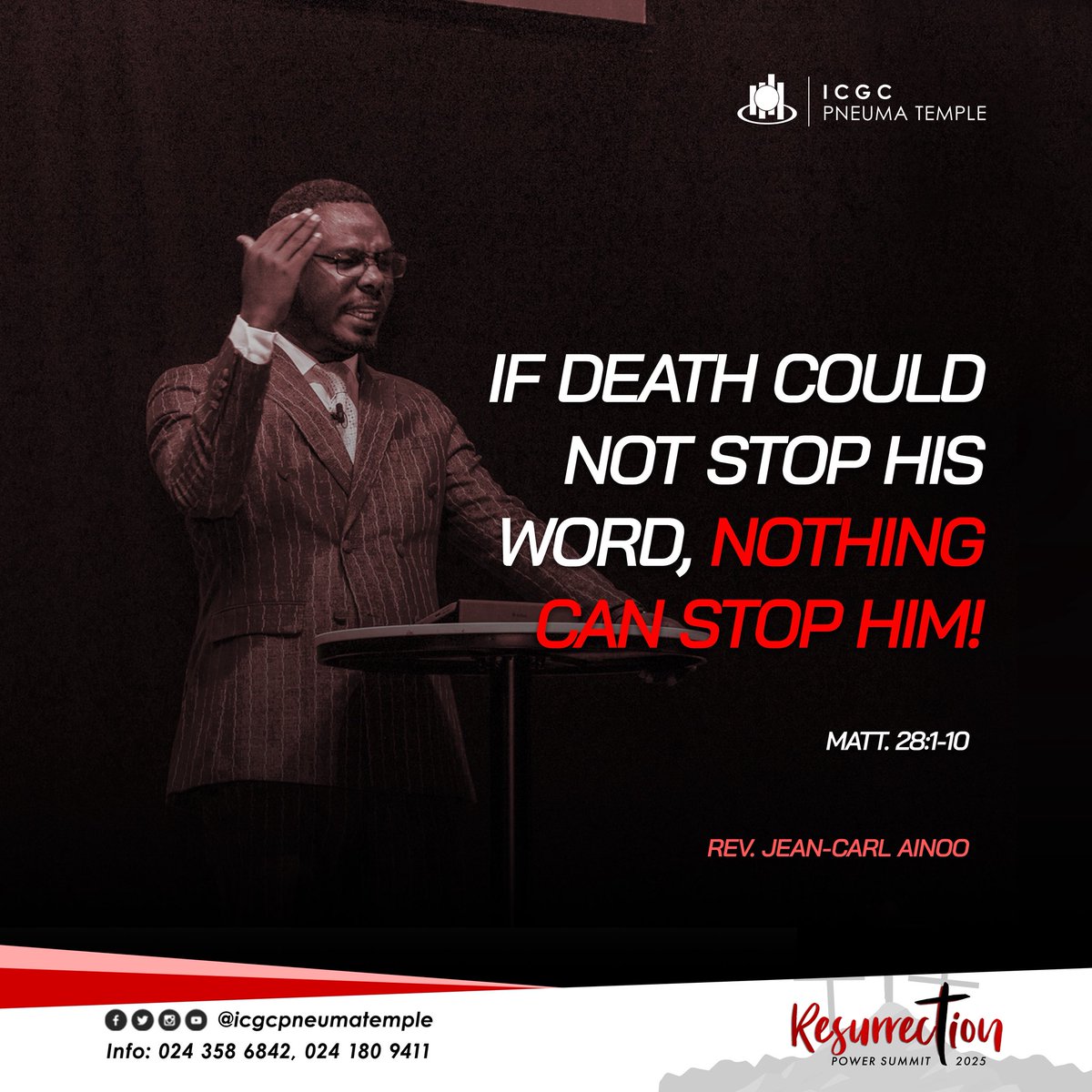 pneumatemple's tweet photo. Resurrection Power Summit
🎤 Rev. Jean-Carl Ainoo
#ResurrectionPowerSummit2025 #ICGCPneumaTemple
#PowerOfTheCross https://t.co/xeWZEqWW3l