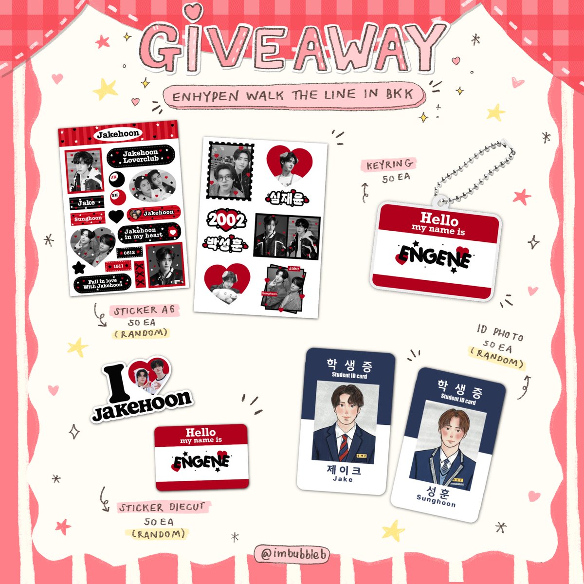 imbubbleb's tweet photo. 🍒pls kindly rt✨

🫧giveaway for engene ~💌
🗓️ 21 June 2025
⏱️ tba 
🏟️ Rajamangala National Stadium

🧸มารับกันเยอะๆนะค้ากลัวไม่หมด
( pls rt &amp; show this tw )

#WALKTHELINE_IN_BANGKOK 
#EN_WORLDTOUR_WALKTHELINE https://t.co/0Qn9ou6sAo