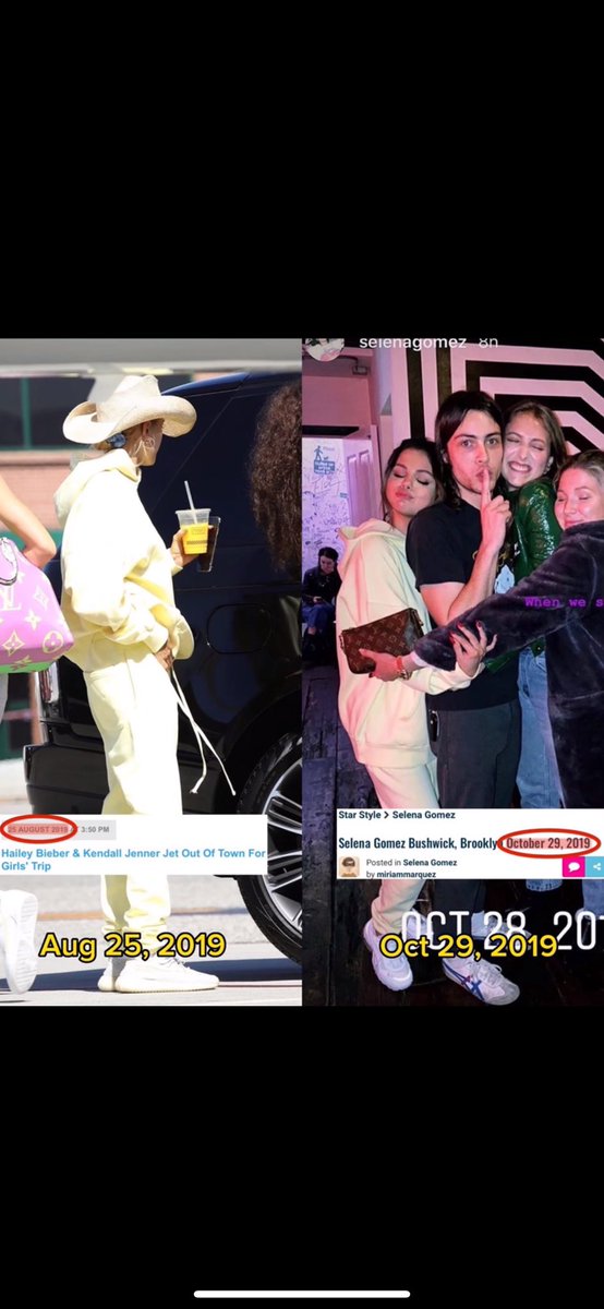 bizzletimezz's tweet photo. 🧵A thread of Selena Gomez copying Hailey Bieber 
With real factual date https://t.co/U3uhmkGS3e