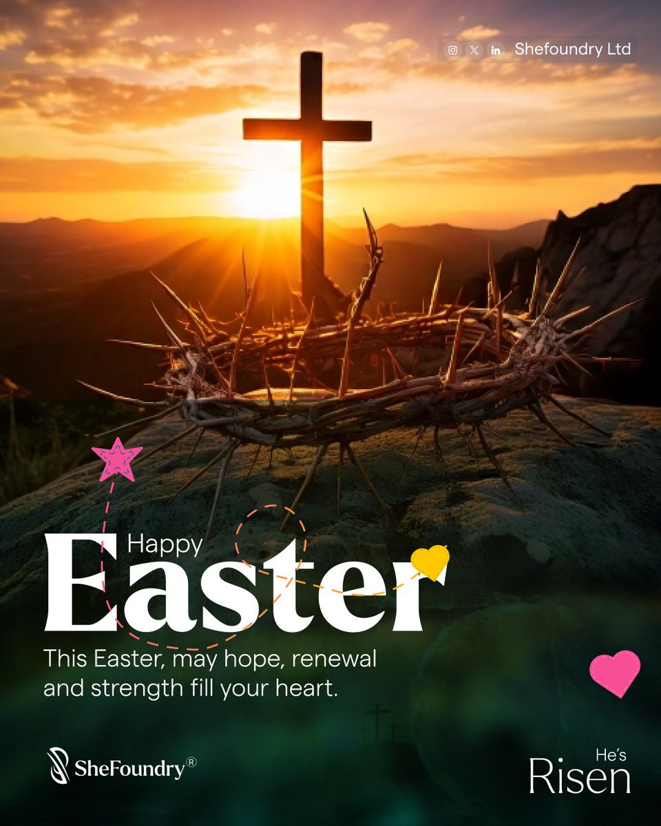 This Easter, may you embrace new beginnings and the courage to grow.

From all of us at SheFoundry, we’re wishing you joy, light and fresh inspiration 

#HappyEaster #SheRises #SheFoundry