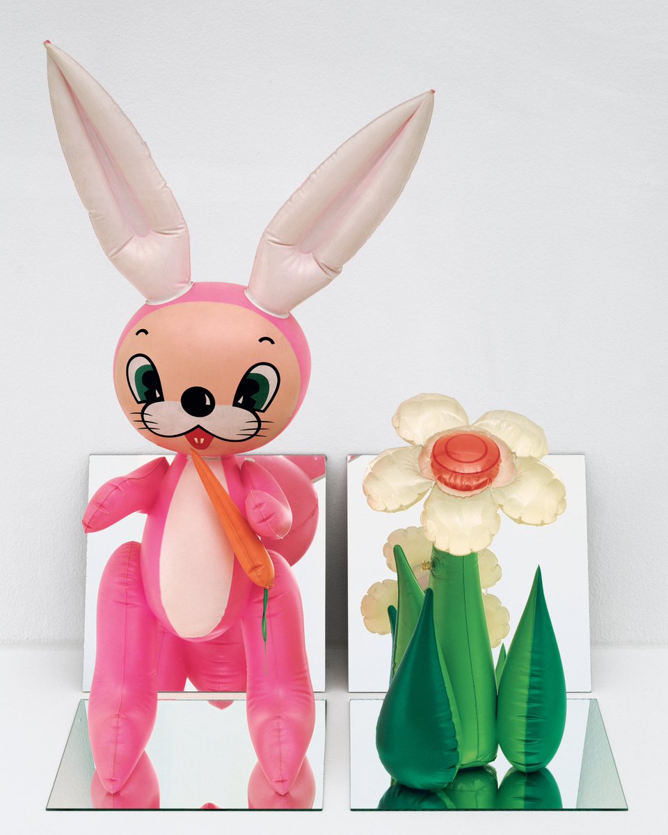 Happy Easter! 
 
“Inflatable Flower and Bunny (Tall White, Pink Bunny)” (1979) vinyl and mirrors, 32 x 25 x 19 inches © Jeff Koons, Photo by Douglas M. Parker Studio