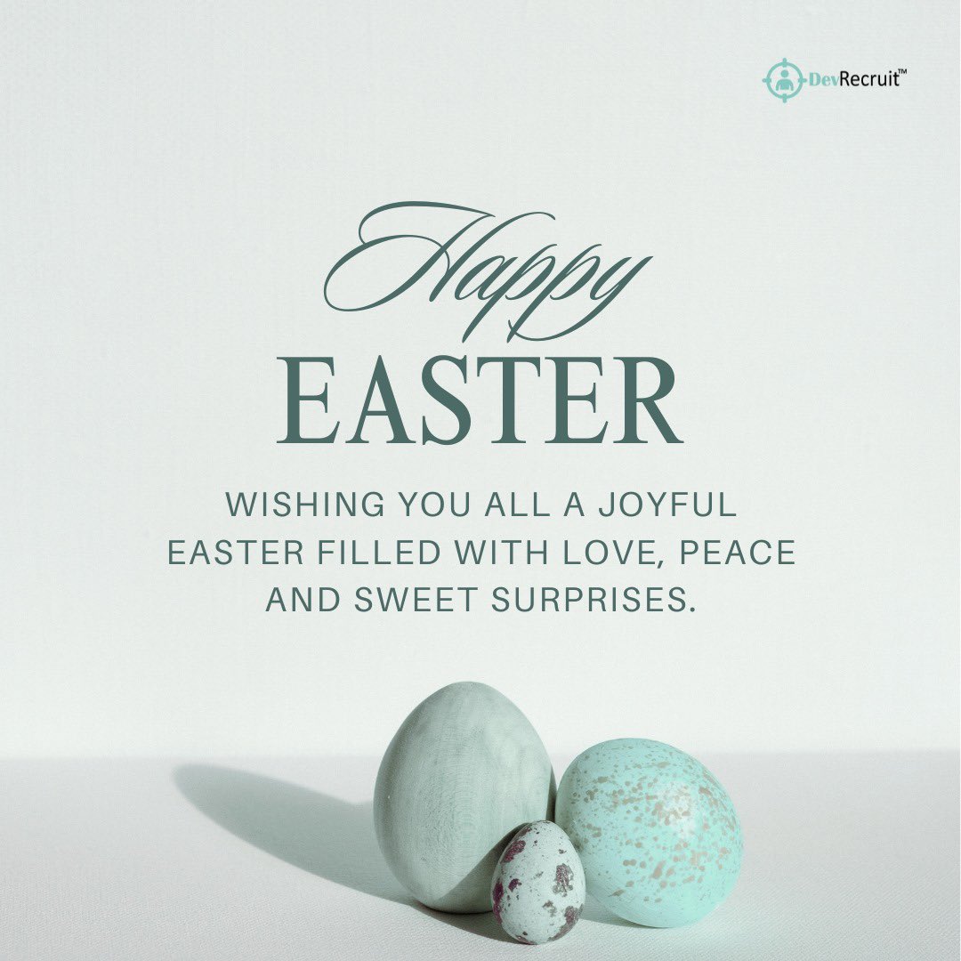 devrecruit_tech's tweet photo. From all of us at DevRecruit, may this Easter bring renewed hope, happiness, and growth. 

Wishing you peace, love, and sweet surprises this season! https://t.co/zHuH5y6UdI