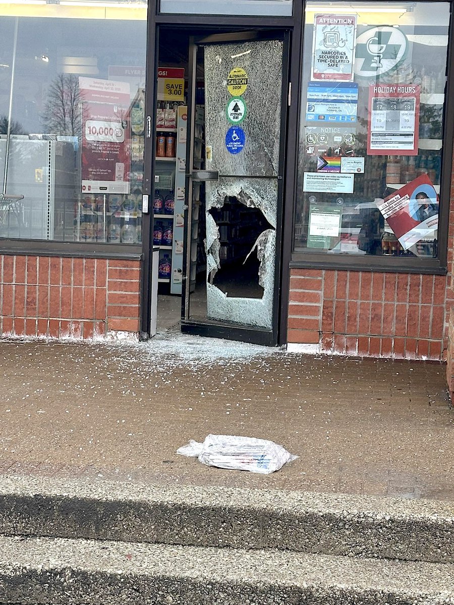 Someone smashed the windows of three Jewish-owned businesses in Toronto on Friday night.