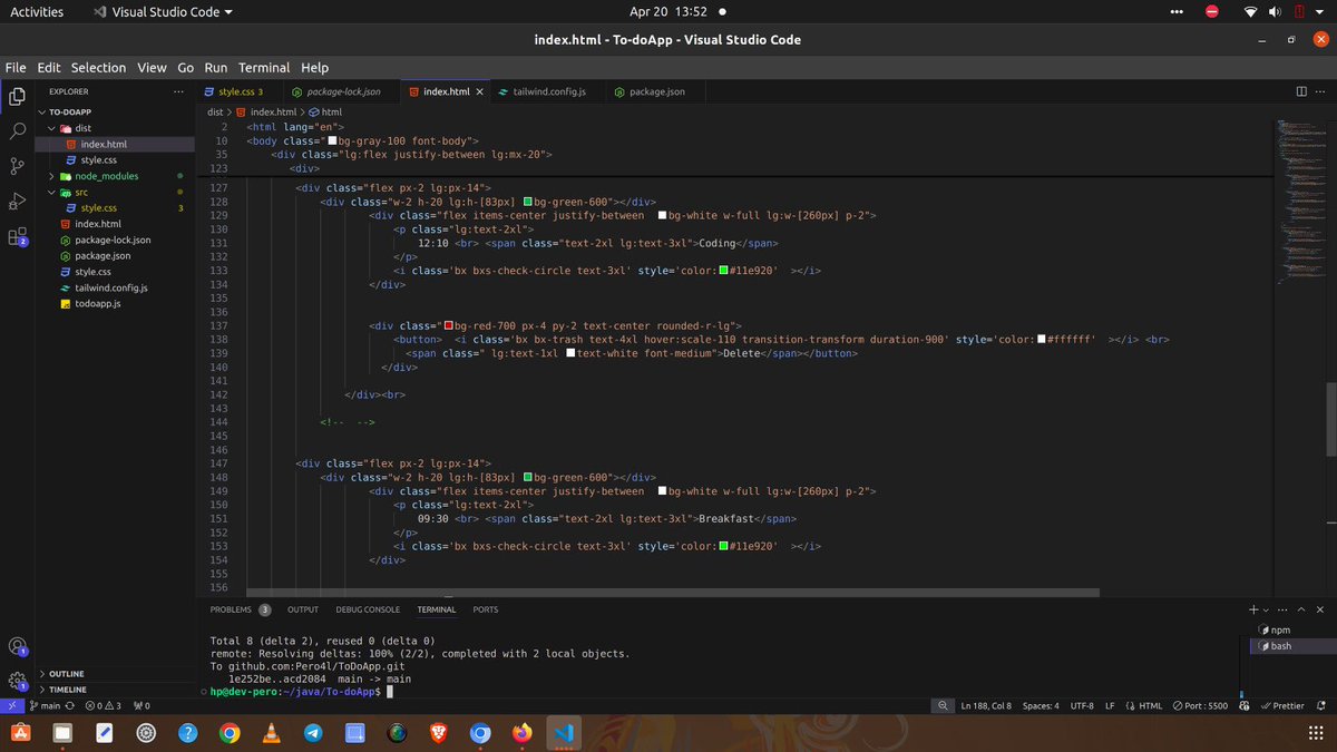 Day 47/100 of my #100DaysOfCoding.
First of all, Happy Easter to you all! 🐣 
Today, I wrapped up the UI for my TO-DO app and I’ve gotta say, I’m really impressed with how it turned out. Clean and simple , loving the progress! 💻✅
#WebDev #TailwindCSS #UIDesign #KeepBuilding