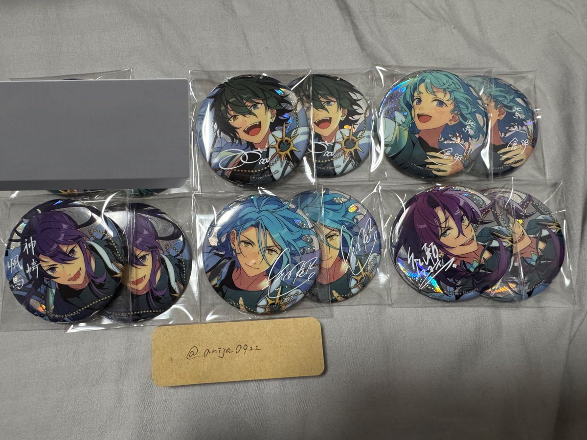 anija0922's tweet photo. 【譲渡】あんスタ 9周年 gracolle 缶バッジ TORRENT CANBA 

(求)定価+送料

(譲) マヨイ みか HiMERU 創 颯馬 

🧸郵送希望
🧸纏めての方優先
🧸PayPayのみ https://t.co/rPABp8qlM0