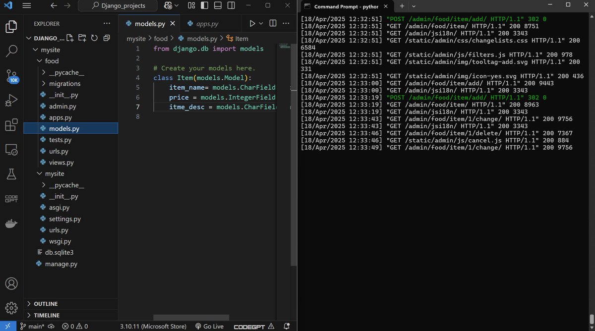 RohitPimpale49's tweet photo. 📚 Today’s #Django progress:

1️⃣ Mastered Database &amp; Models – defining models, migrations, and interacting with the ORM.
2️⃣ Explored Templates – dynamic HTML, template tags, and inheritance. https://t.co/Ip5hnsnZ2m