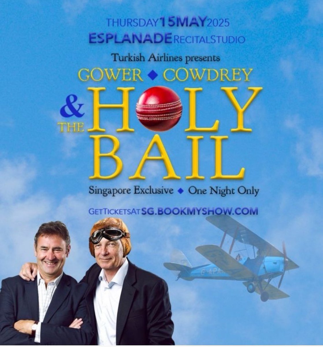 For one night only… <a href="/David215Gower/">David Gower</a> and I are travelling to Singapore together for a great fun week! 🎉 Click the link below to join us on Thursday 15 May ⬇️ 
sg.bookmyshow.com/en/events/gowe…