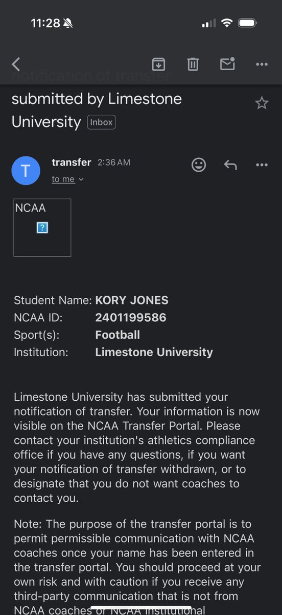 All coaches I am officially in the portal! <a href="/LimestoneFB/">Limestone Football</a>