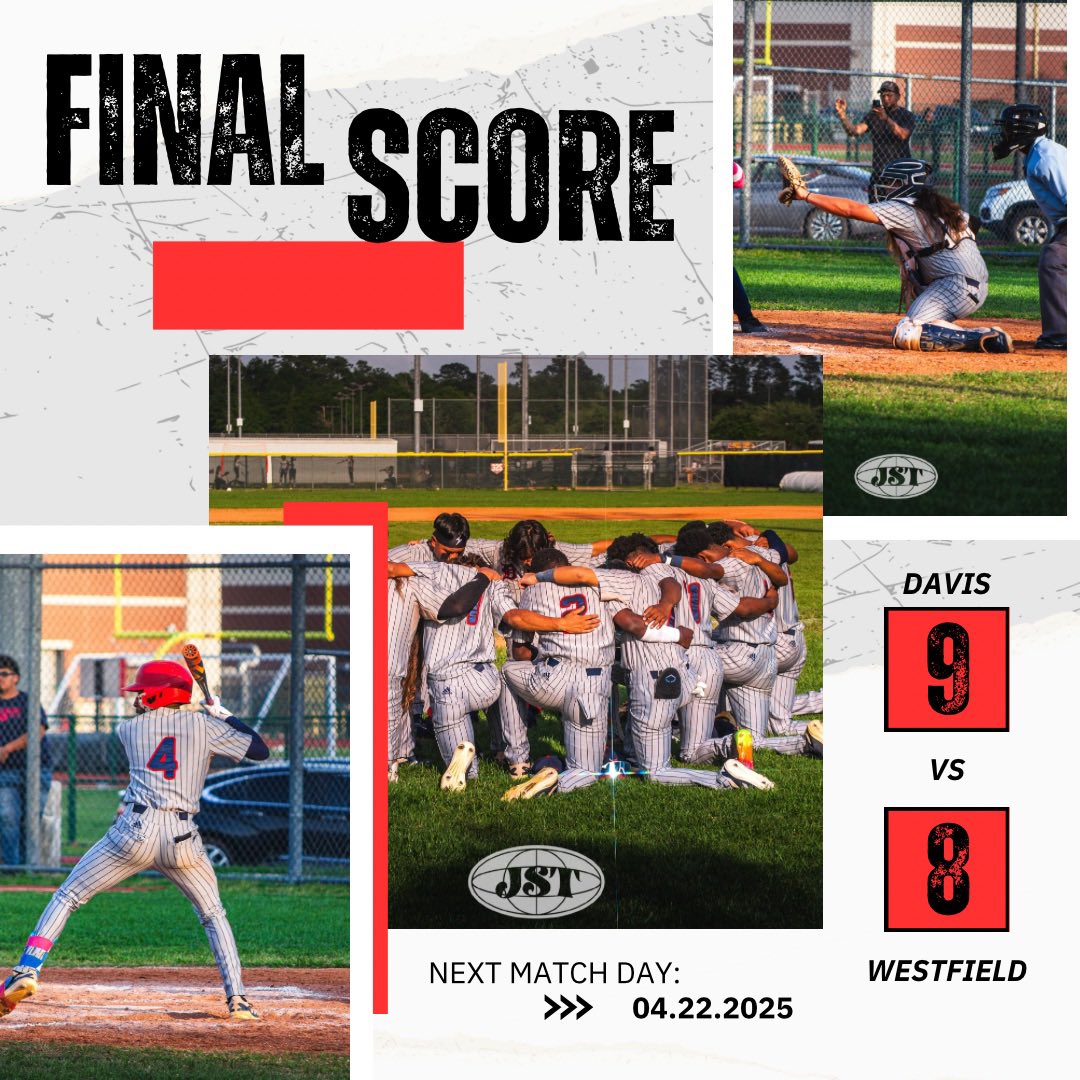 _davisbaseball's tweet photo. Who truly runs Ella Blvd??? We do!!! 💪 Last night, the #DiamondBoyz battled back for an epic win! Shoutout to John Ureste for his outstanding play behind the plate! ⚾️ @AldineSports @DavisHS_AISD @Davis9_AISD #BOD #HTR #RoadtotheRock https://t.co/VZLpVoqO3J