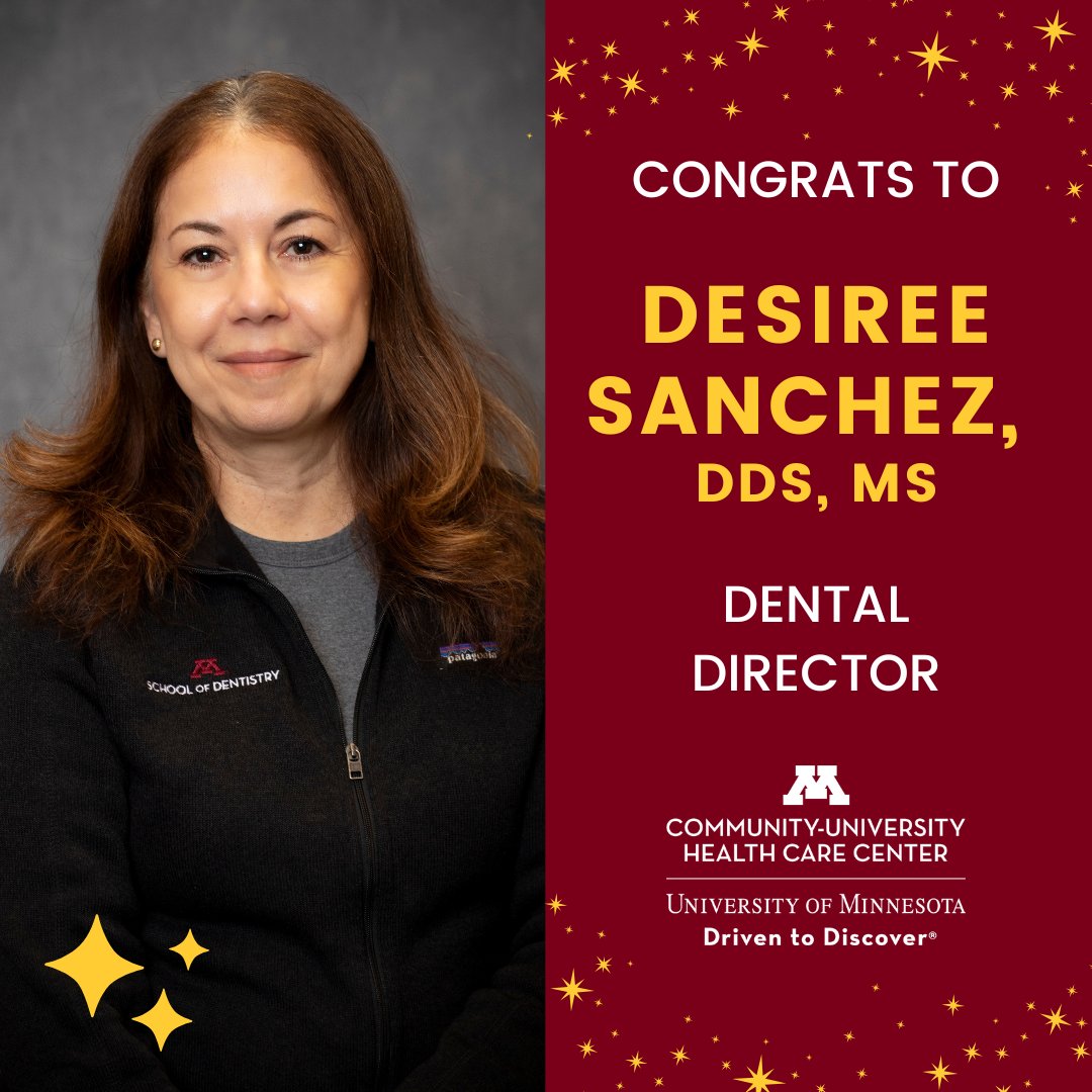 #Congrats to Desiree Sanchez who was recently #promoted to Dental Director at CUHCC! She has a passion for #geriatric #dentistry and enjoys treating elders and people with disabilities for all their dental needs.